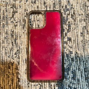 Pink and purple glow in the dark liquid sand iPhone 11 Pro case